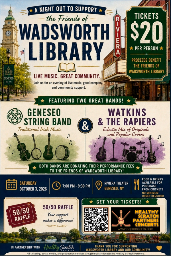 WADSWORTH LIBRARY FUNDRAISER CONCERT!