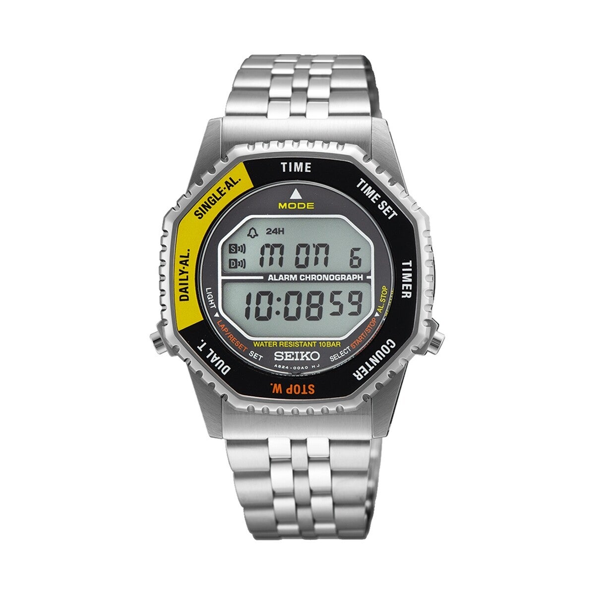 Seiko SMGG17P1 chronographe numérique Lunette Jaune