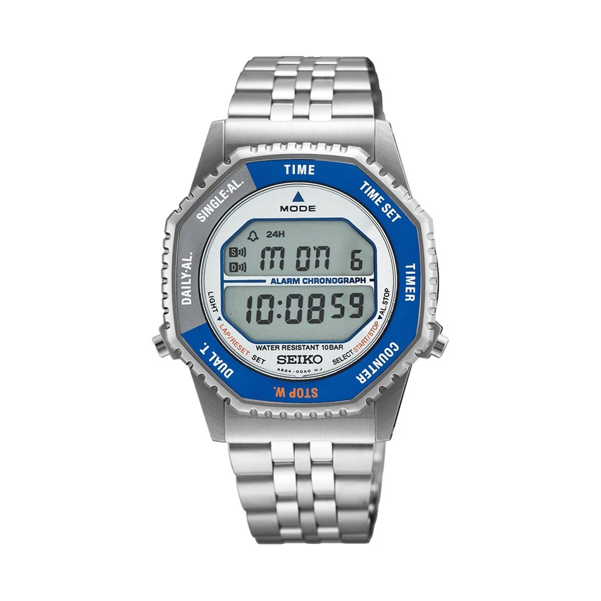 Seiko SMGG21P1 chronographe numérique Lunette Bleu