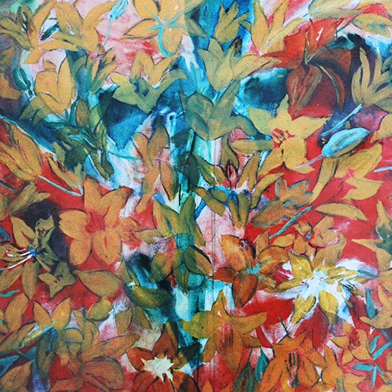Orange lilly 70x100cm verkocht