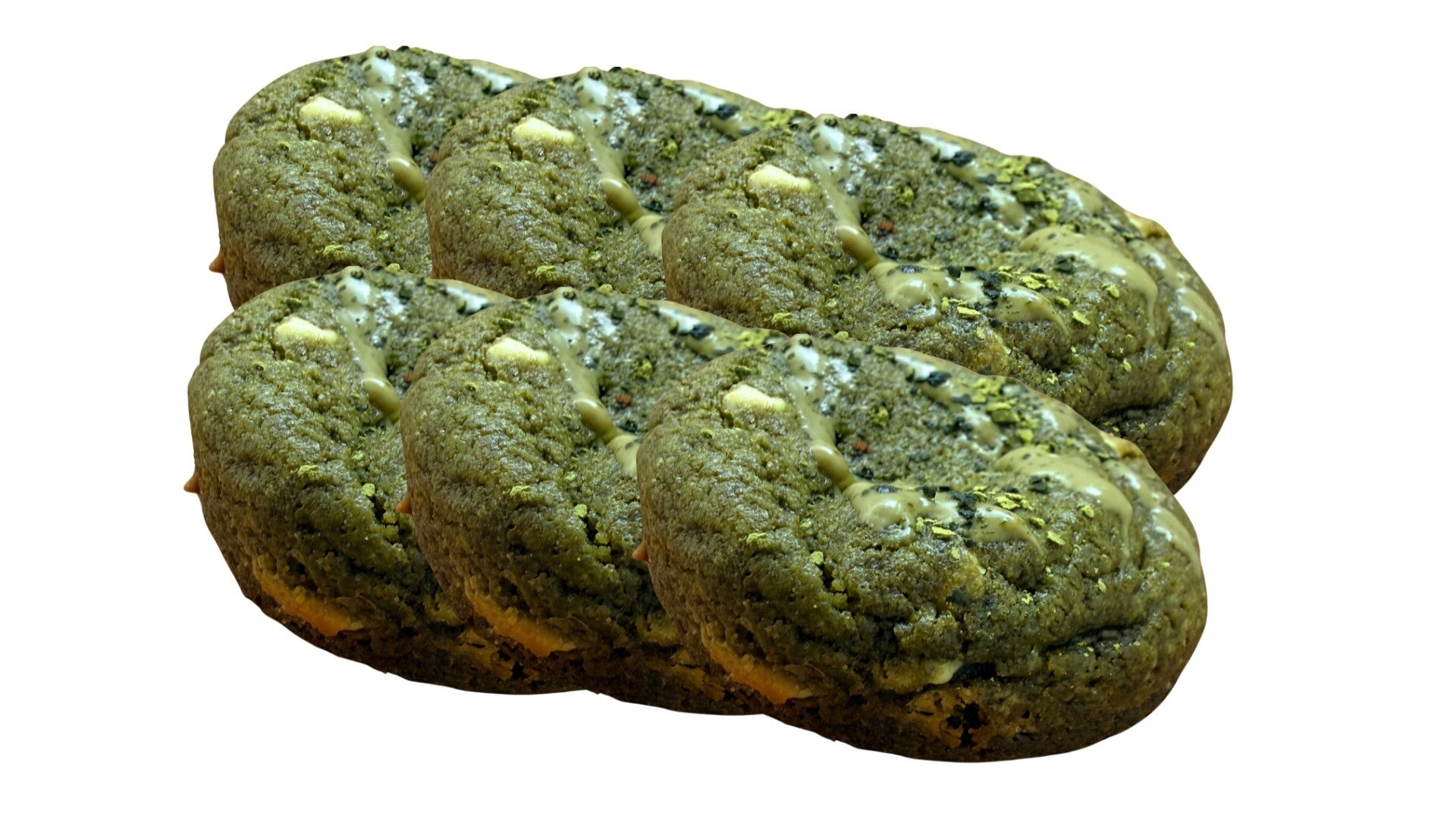 6 stuks blueberry matcha white chocolate cookie