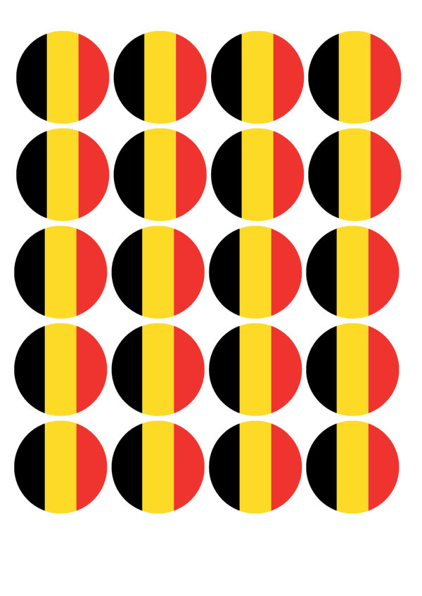 20 Stuk WK België eetbare cupcake prints