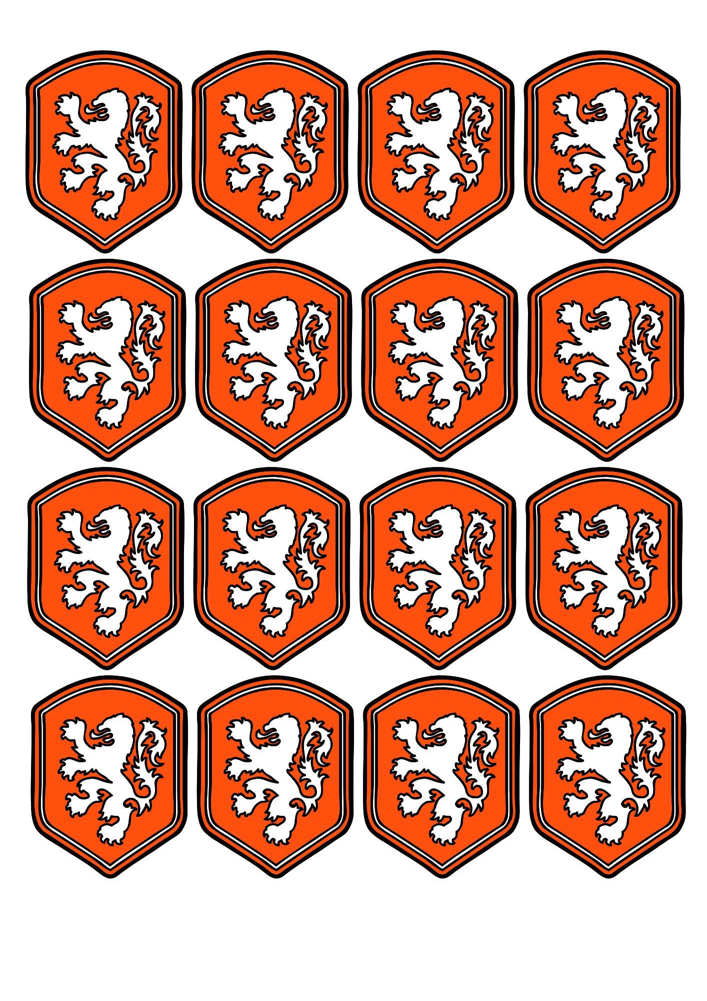 16 stuks WK Nederland eetbare cupcakes prints