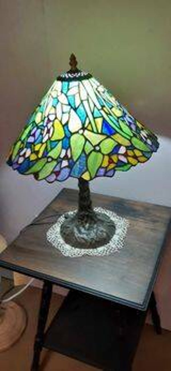 Tiffany lamp, blauw/groen