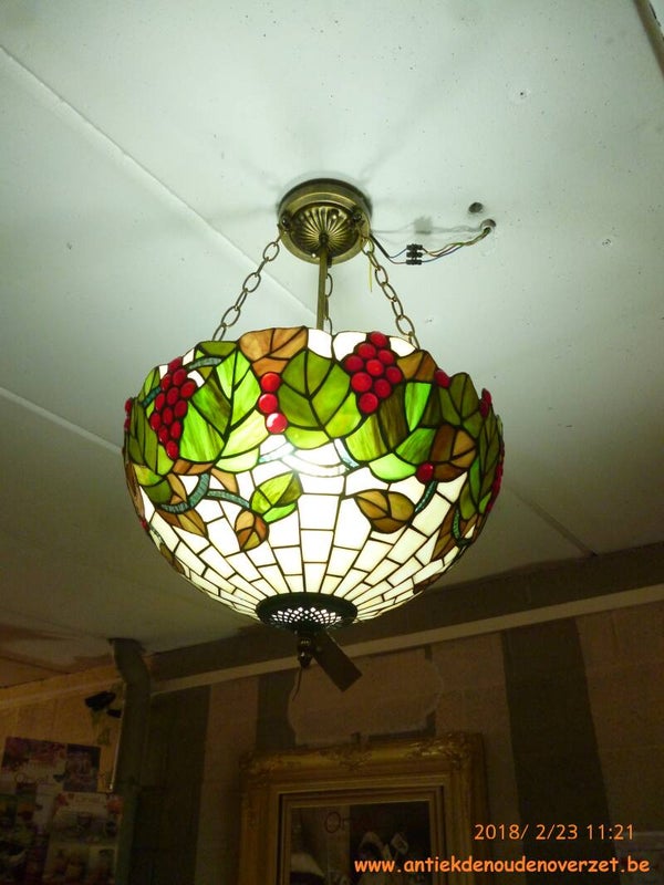 Plafondlamp, tiffany met druiven