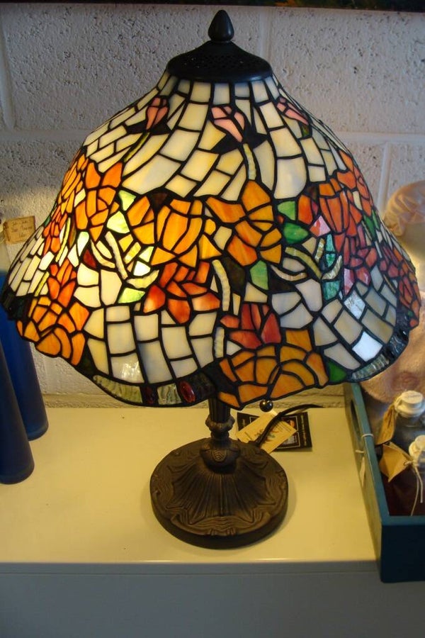 Tiffanylamp oranje bloemen