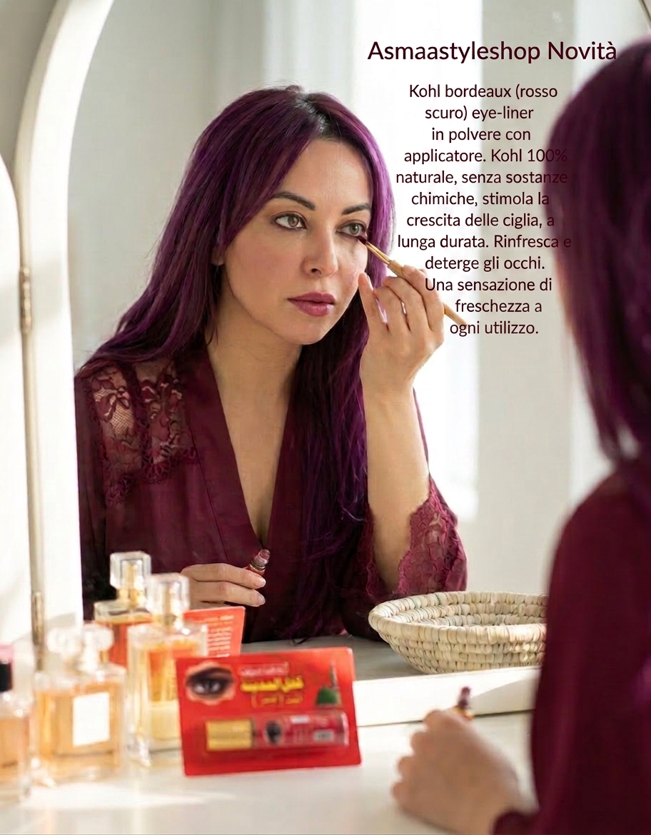 Novità kohul bordeaux eyeliner in polvere con applicatore