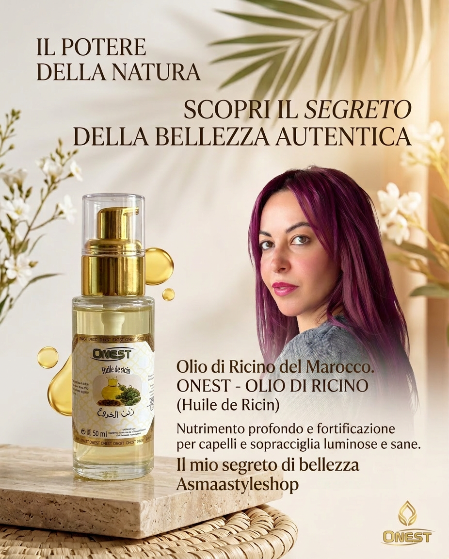 Olio di ricino del Marocco per pelle,capelli e ciglia