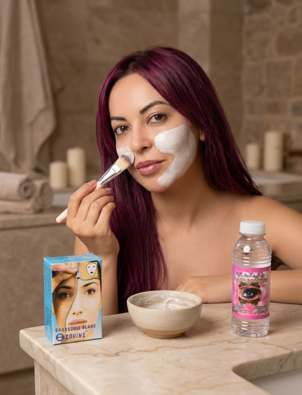 Set maschera viso con acqua di rose del Marocco offerta del giorno