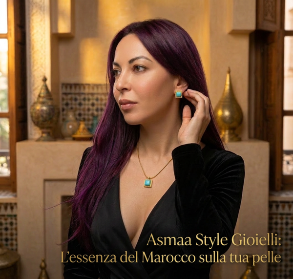 Asmaa Style gioielli set collana con orecchini placcati oro