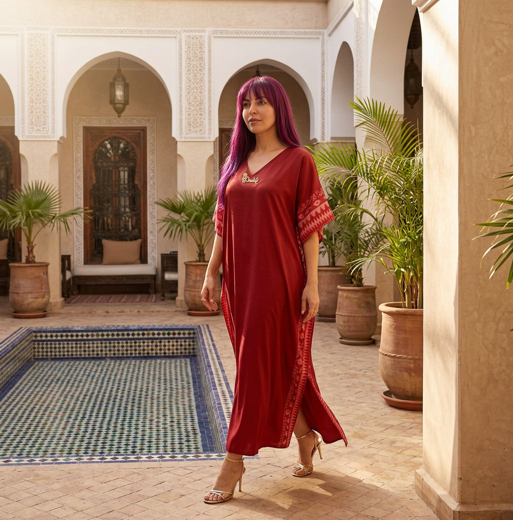 Maison Asmaa Caftano colore corallo 🪸
