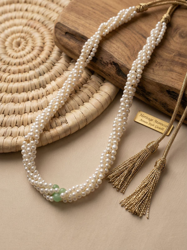 Asmaa style Gioielli collana heritage del Marocco realizzata con perle barocche
