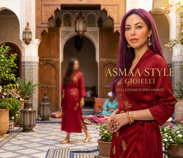 Asmaa Style Gioielli orecchini a forma di papavero