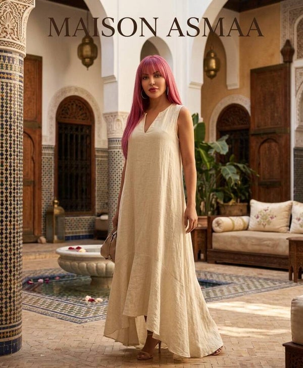 Maison Asmaa vestito in lino pregiato