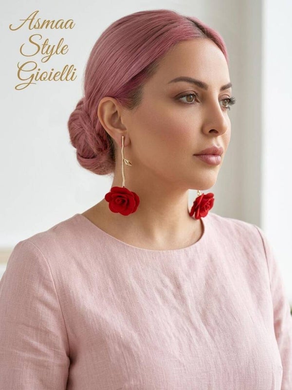 Asmaa Style Gioielli Orecchini Rose d’oro