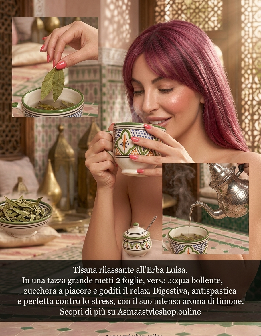 Asmaa Shop -Degustazione: Il Segreto di benessere che arriva direttamente dal Marocco :Tisana Luisa