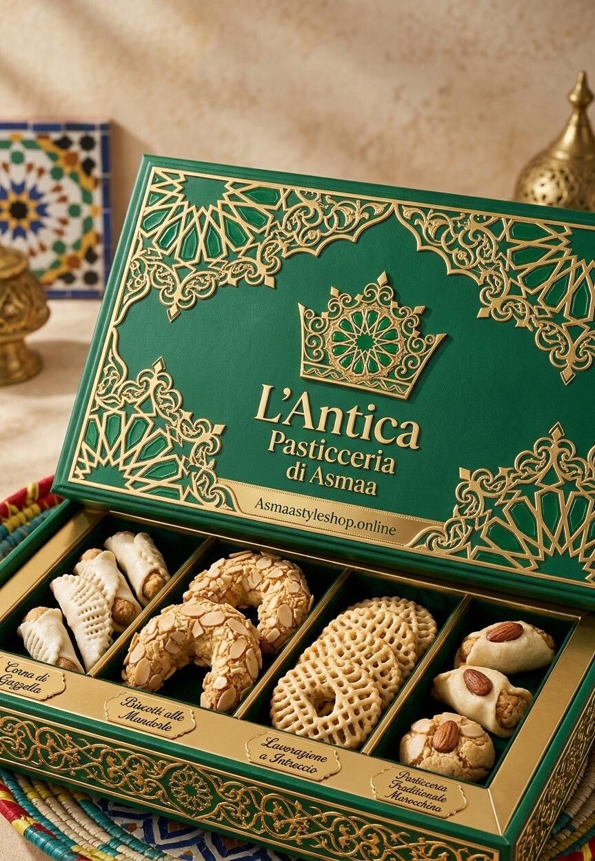 L’Antica Pasticceria di Asmaa - Vassoio Mix Reale Biscotti Marocchini con effetto Sorpresa