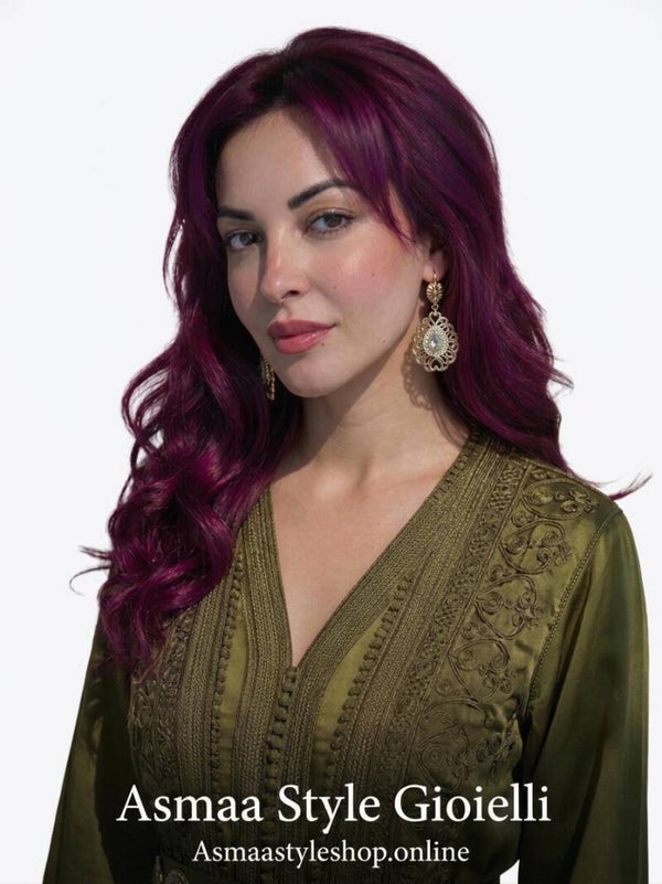 Asmaa Style Gioielli - Orecchini Goccia Reale di Fez : Placcati oro