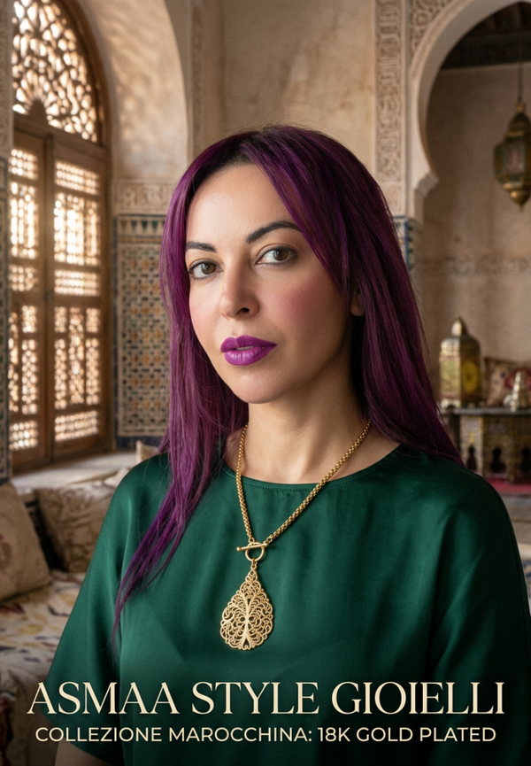 Asmaa Style gioielli collana del Marocco placcato oro
