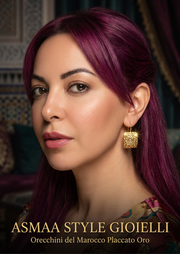 Asmaa style gioielli orecchini del Marocco placcato oro