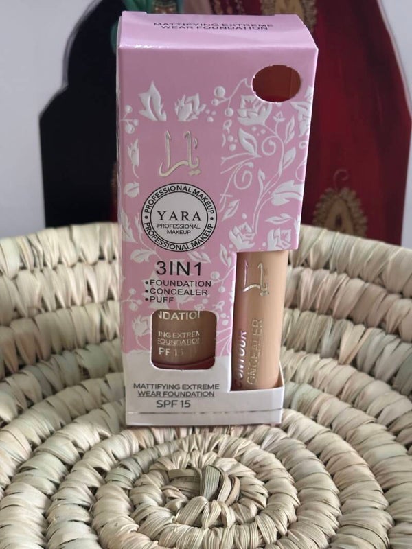 Set Yara fondotinta,corretto con beauty blende