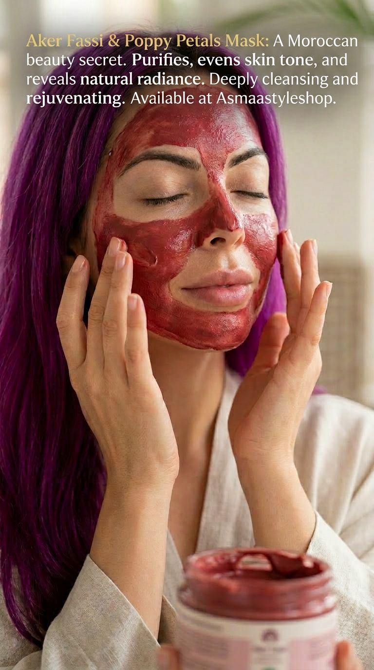 Maschera viso Aker fassi fiori di papavero