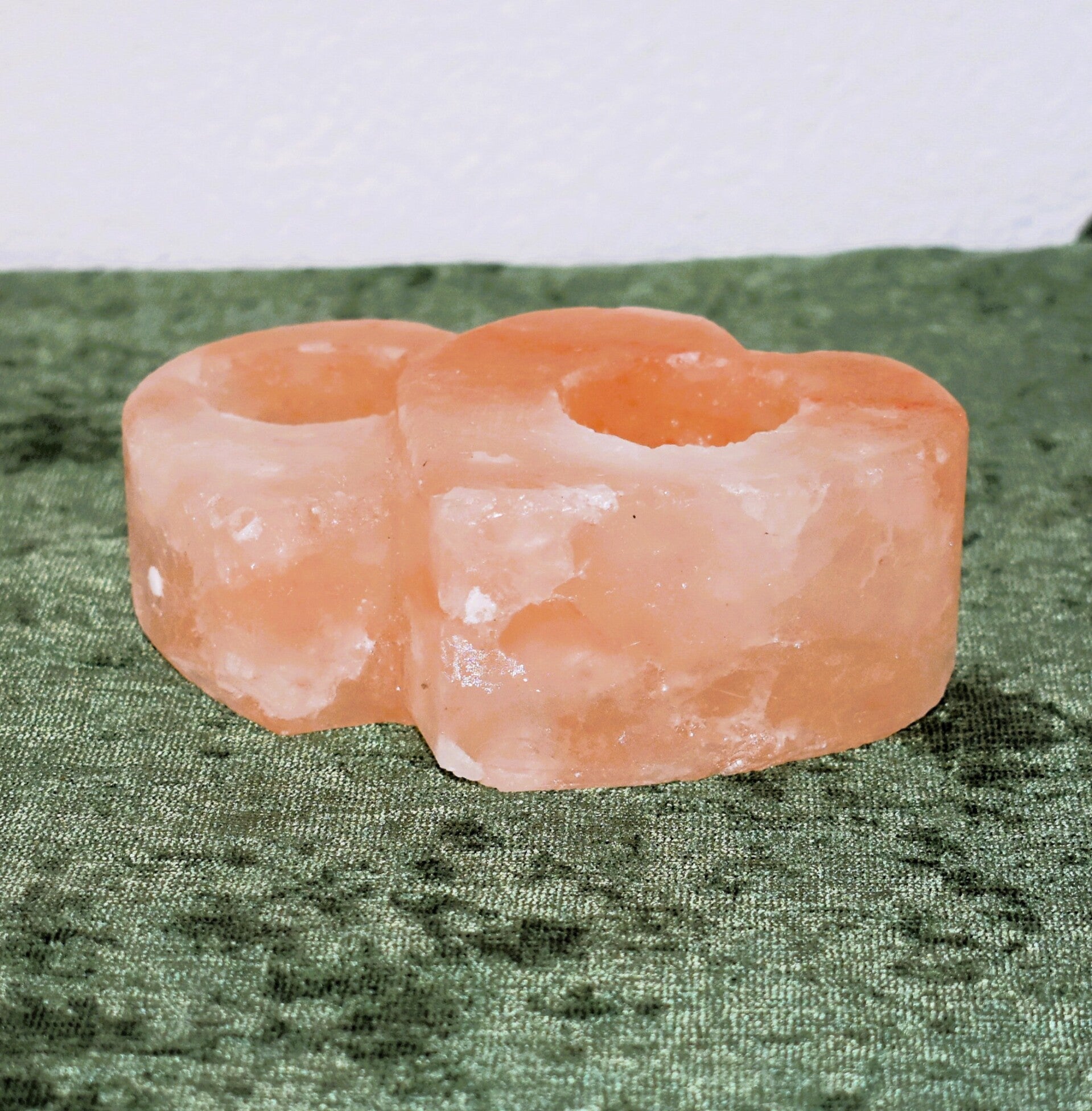 Himalaya-Salz-Teelichthalter "Zwei Herzen", Typ: 3