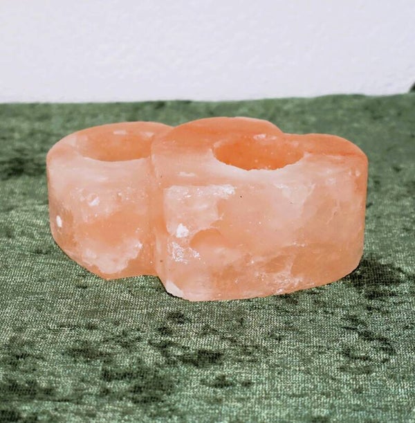 Himalaya-Salz-Teelichthalter "Zwei Herzen", Typ: 3