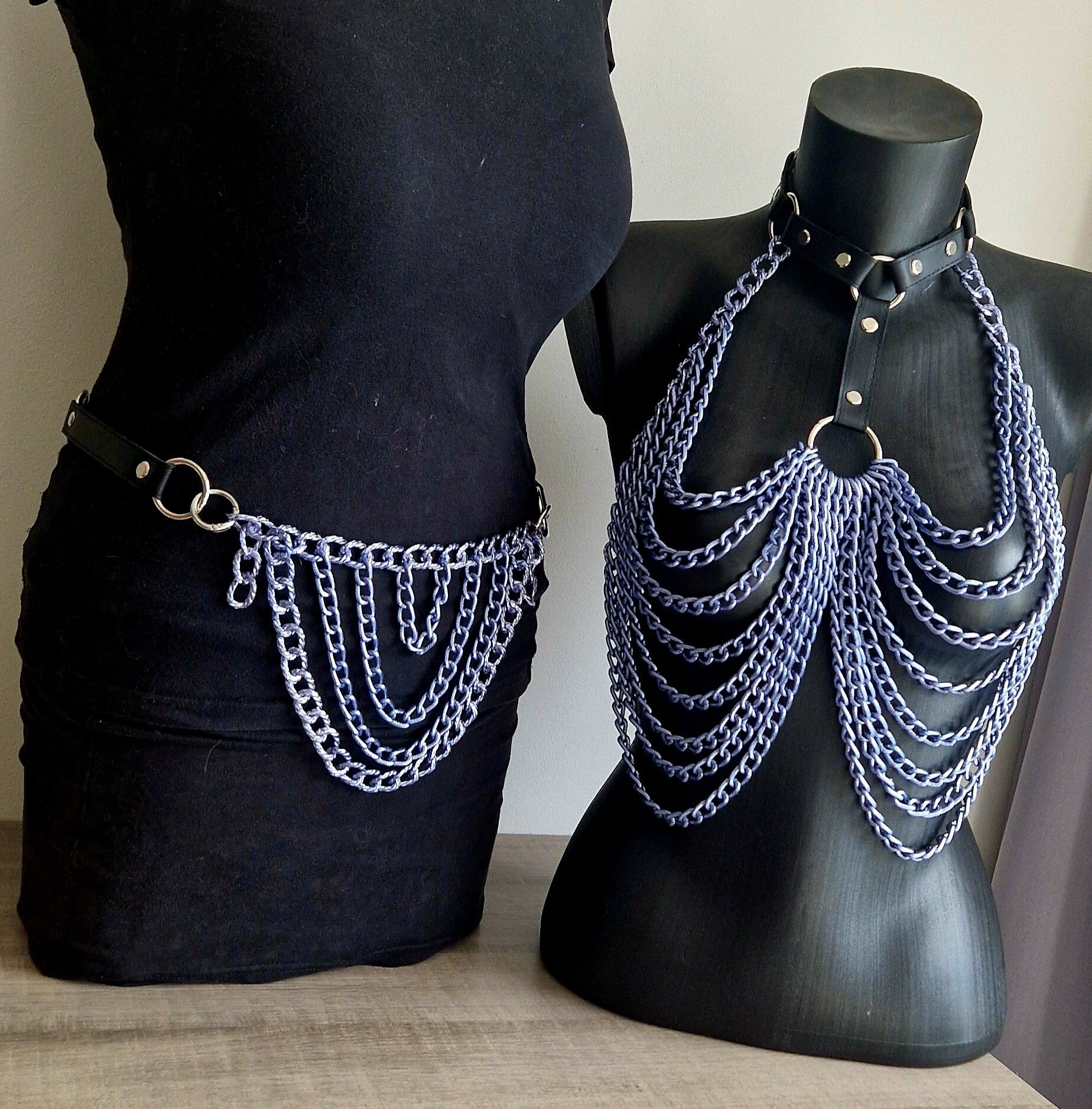 💙Stormwave Kiss – Limited Edition Bodychain Halter, Hippiece of set