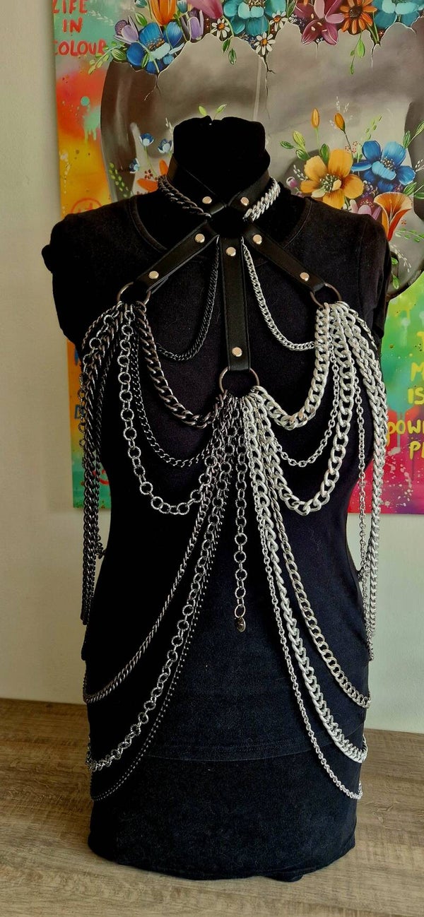 🌙 Midnight Split Bodychain Harnas