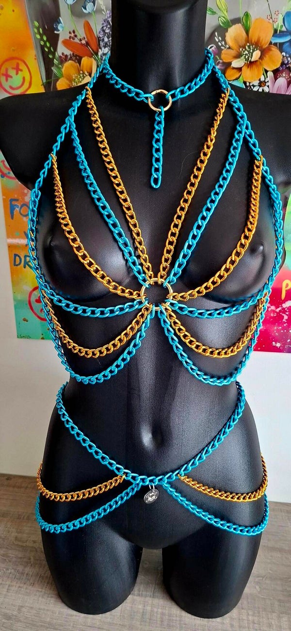 💙 Ocean Desire harness set – One of a Kind  ✨