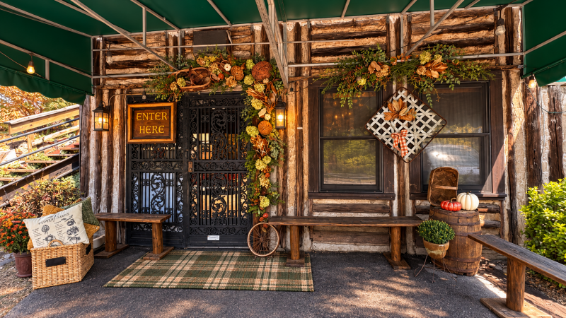 Rustic, cozy, fall arch and swag
