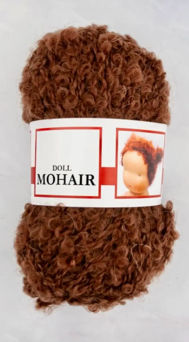 Mohair Bouclé Doll Hair Yarn - Light Brown