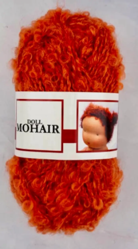Mohair Bouclé Doll Hair Yarn - Orange