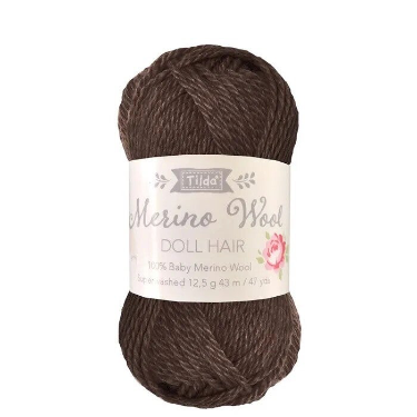 Tilda Doll Yarn For Hair - Dark Brown