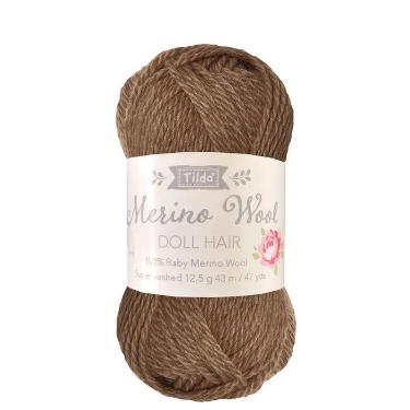 Tilda Doll Yarn For Hair - Brown