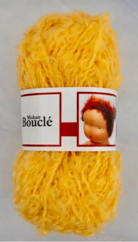 Mohair Bouclé Doll Hair Yarn - Yellow