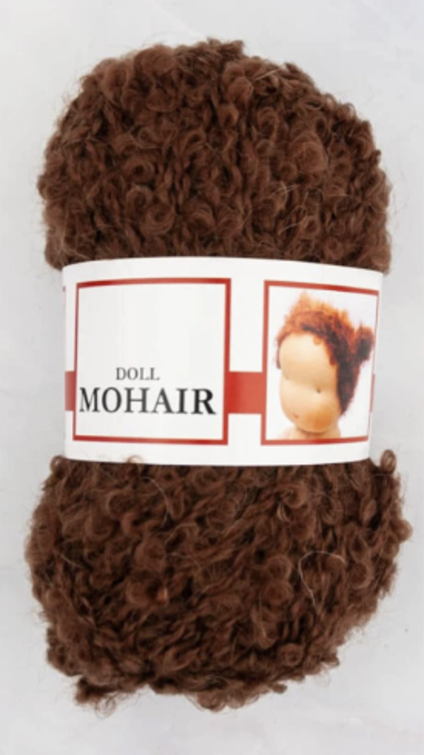 Mohair Bouclé Doll Hair Yarn - Dark Brown