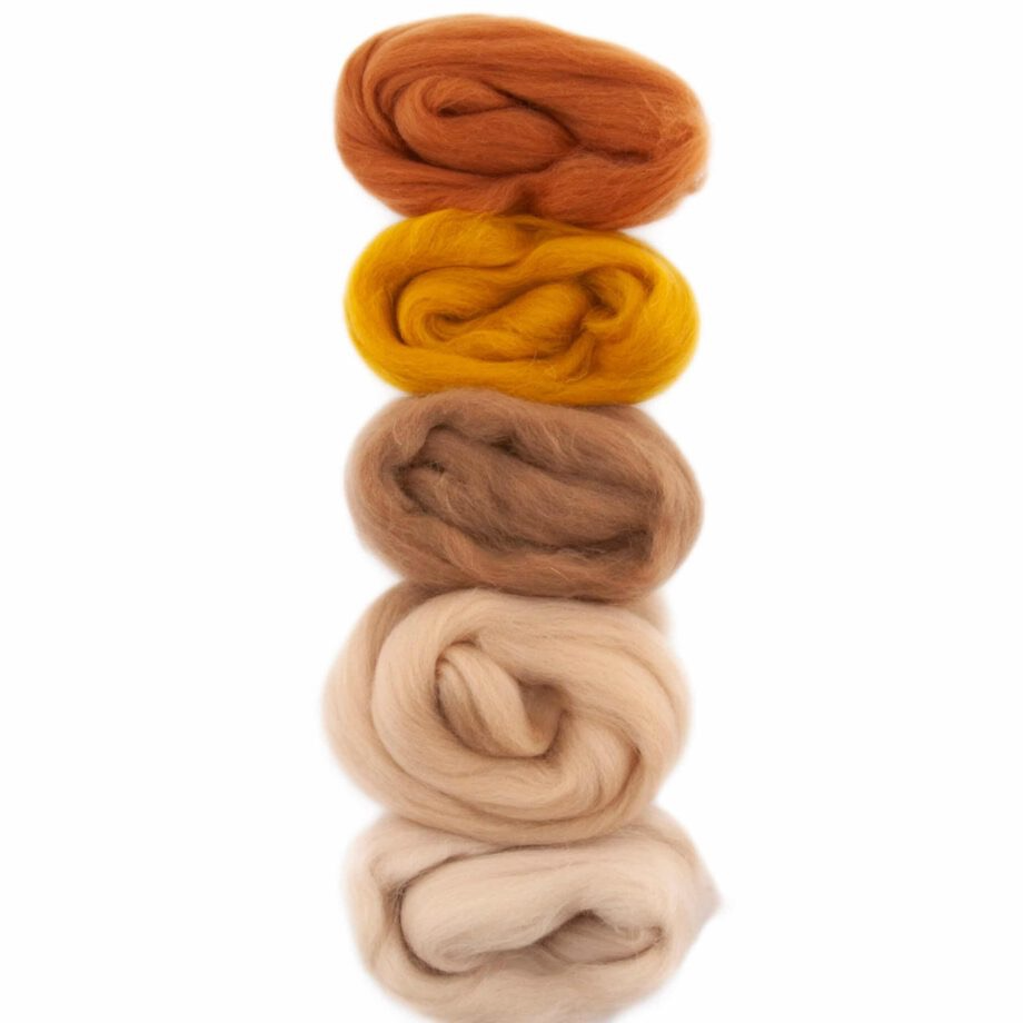 European Merino Wool Roving - Light Brown