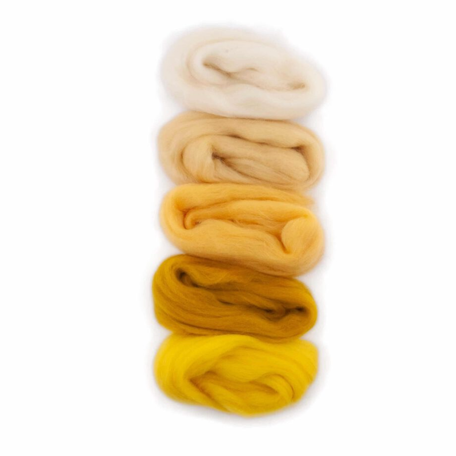 European Merino Wool Roving - White/Yellow