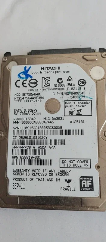 HDD Hitachi 640GB SATA 2011