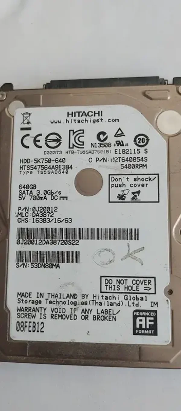 HDD Hitachi 640GB SATA 2012