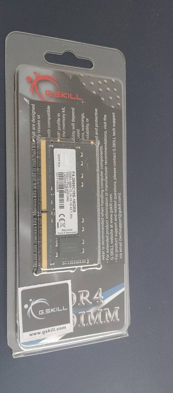 DDR4 SODIMM G.SKILL 2666MHZ DDR4-2666 CL19 16GB