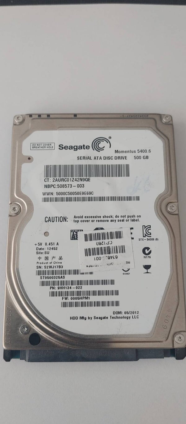 HDD Seagate 500GB 5400tr/m ST9500326AS 2.5" SATA