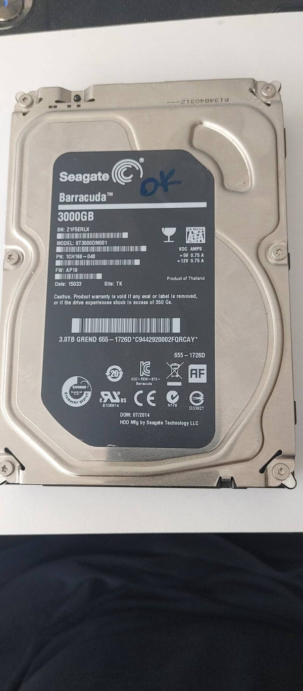 HDD SEAGATE APPLE Barracuda 3TB ST3000DM001 SATA 7200 tr/m 3.5"