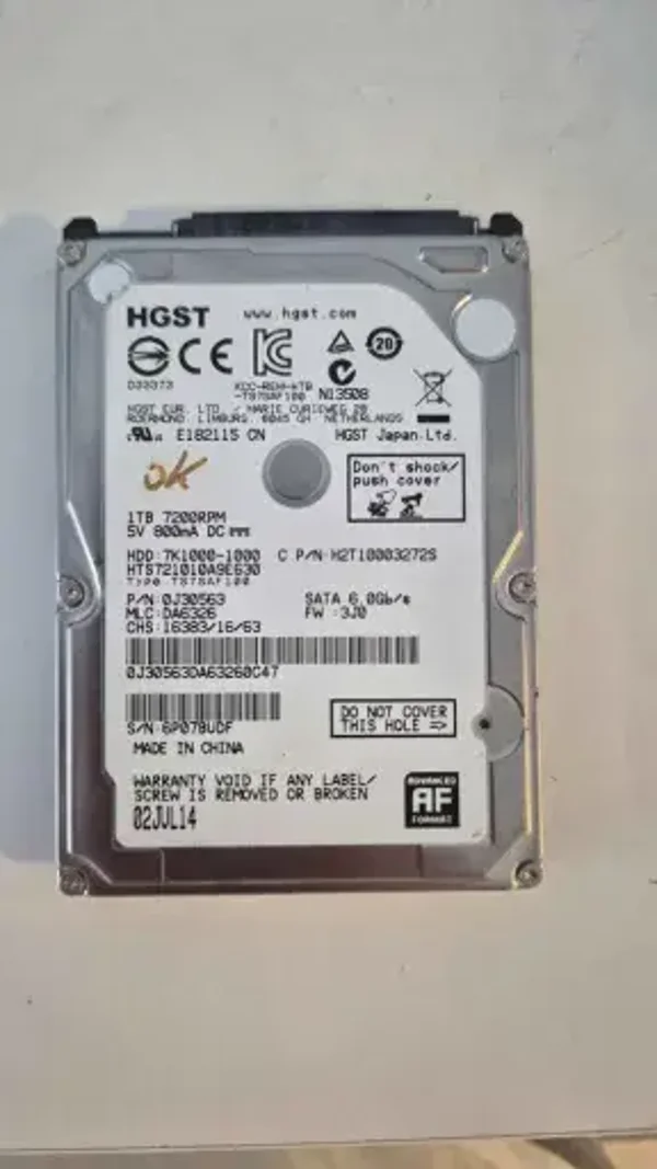 HDD hgst 1TB sata 2014