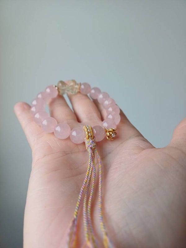 Rozenkwarts armband 10 mm