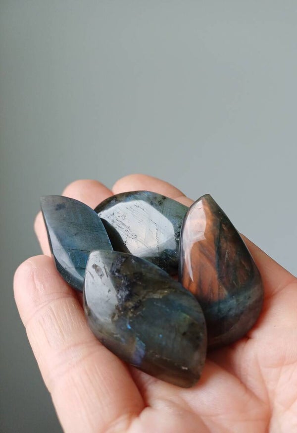 Cabochon labradoriet set (4 stuks)