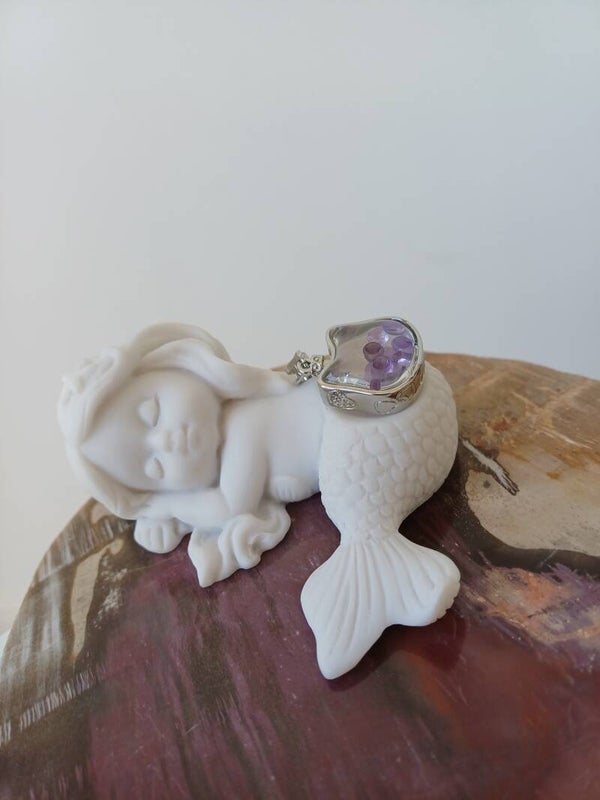 Kattenhoofd hanger met amethist