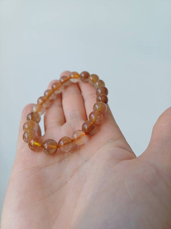 Goud rutielkwarts armband 9.5 mm